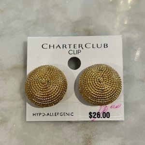 Charter Club gold-tone clip-on earrings